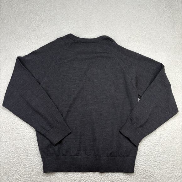 Structure 100% Fine Italian Merino Wool Button Up Grey Cardigan Sz L FLAWS READ - Picture 5 of 9